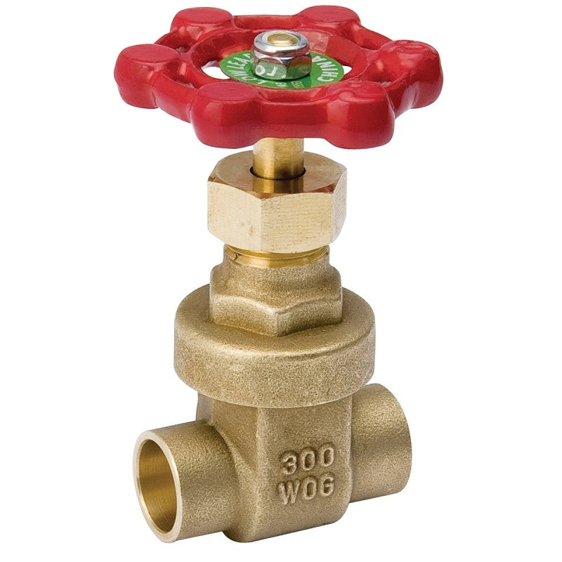 B & K ProLine Series 100-704NL Gate Valve, 3/4 in Connection, Sweat, 300/150 psi Pressure, Brass Body