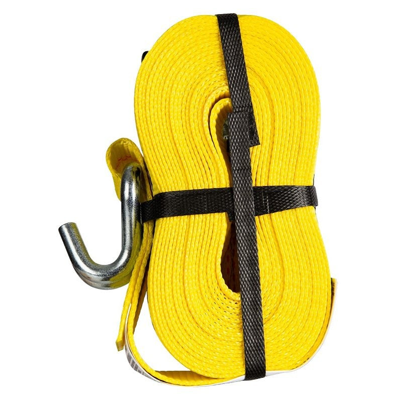 Keeper 04622 Tie-Down, 2 in W, 27 ft L, Polyester, Yellow, 3333 lb, J-Hook End Fitting