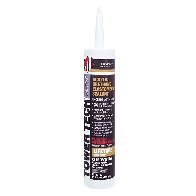 Tower Sealants Tower Tech2 TS-00142 Sealant, Off-White, 60 min Curing, -40 to 180 deg F, 10.1 fl-oz Cartridge (Pack of 12)