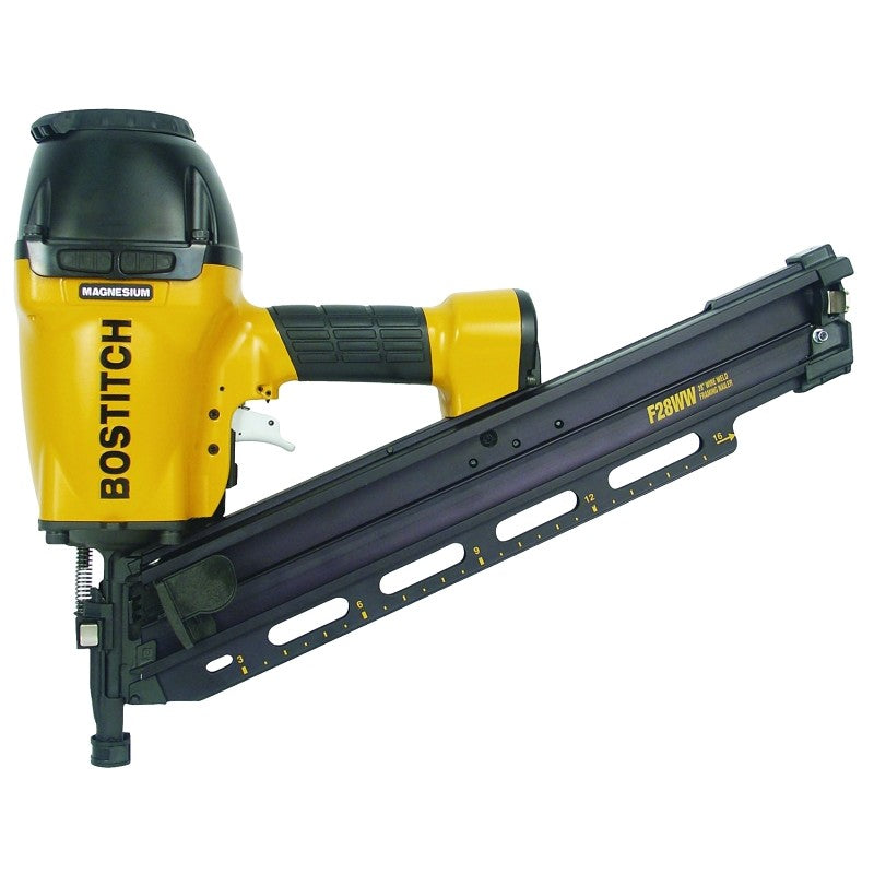 Bostitch F28WW Framing Nailer, 100 Magazine, 28 deg Collation, Wire Weld Collation, 0.075 cfm/Shot Air