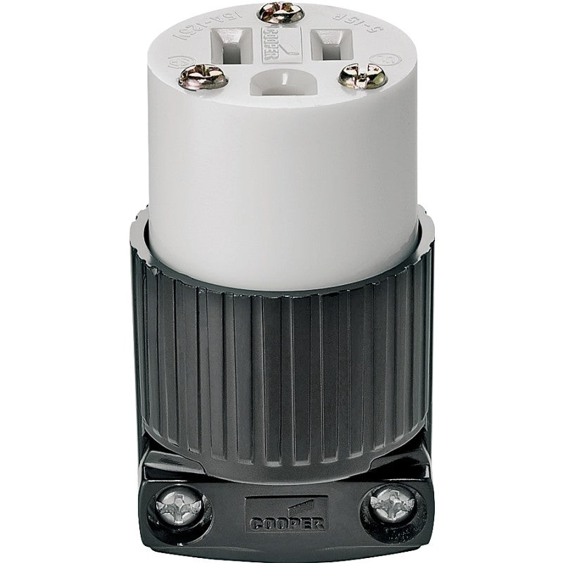 Eaton Wiring Devices 5269 Eagle Electrical Connector, 2 -Pole, 15 A, 125 V, NEMA: NEMA 5-15, Black/White