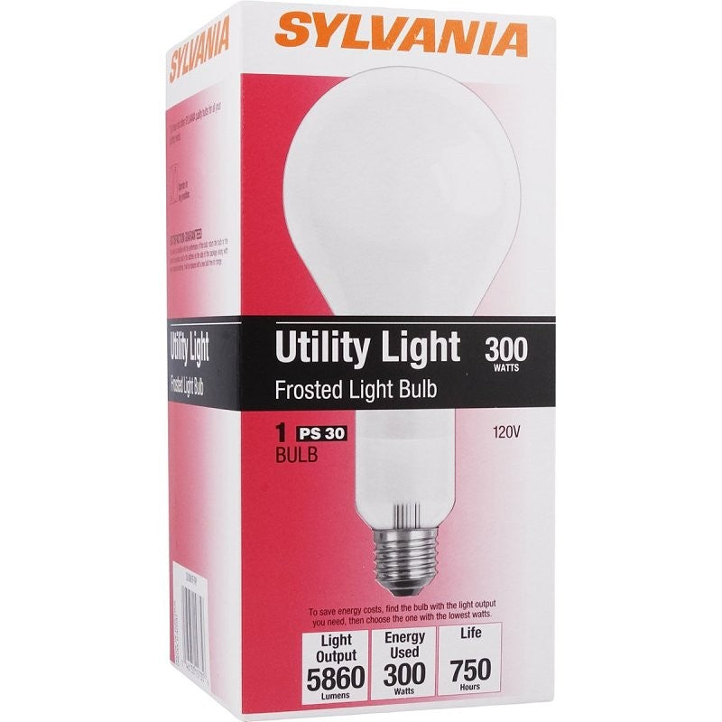 Sylvania 15735 Incandescent Lamp, 300 W, PS30 Lamp, Medium Lamp Base, 5860 Lumens, 2850 K Color Temp (Pack of 12)