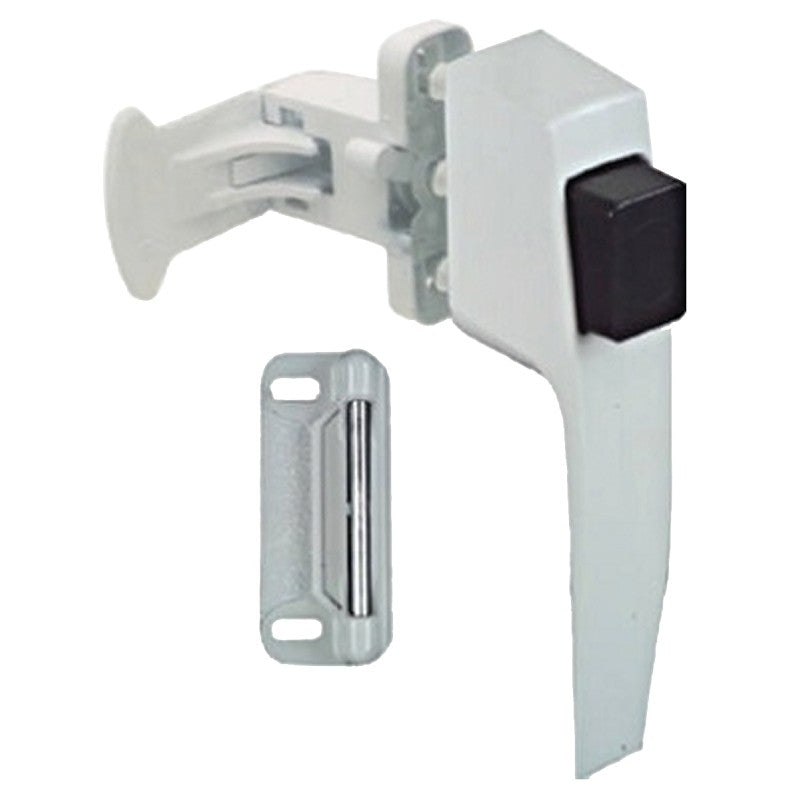 National Hardware V1326 Series N213-165 Pushbutton Latch, White, 1-3/4 in Hole Spacing, Zinc, 5/8 to 2 in Thick Door