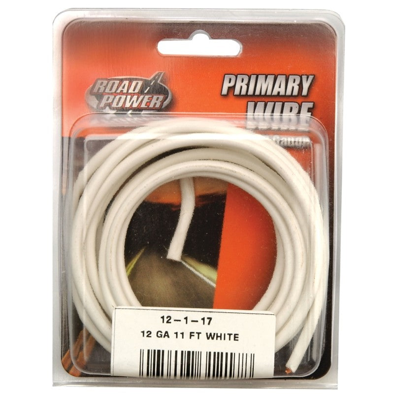 CCI 55671433 Primary Wire, 12 ga Wire, 60 VDC, Copper Conductor, White Sheath, 11 ft L