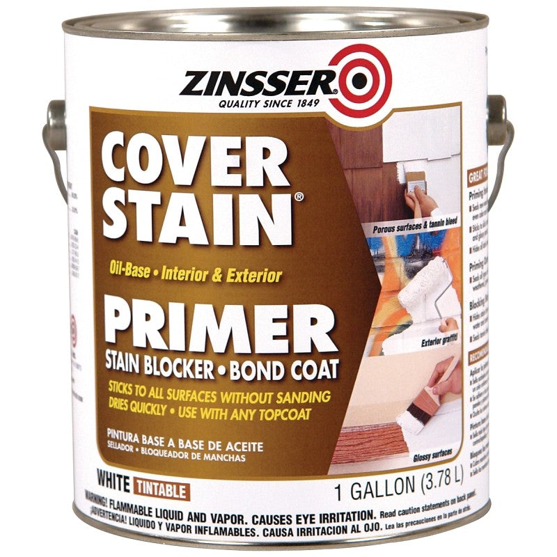 Zinsser 03501 Primer, Flat/Matte, White, 1 gal (Pack of 4)