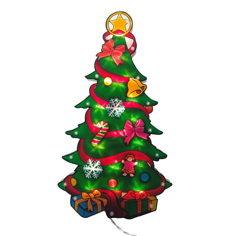 Santas Forest 60981 Christmas Trees, 9 in W, Plastic, Colorful, Mini Bulb, Internal Light (Pack of 12)
