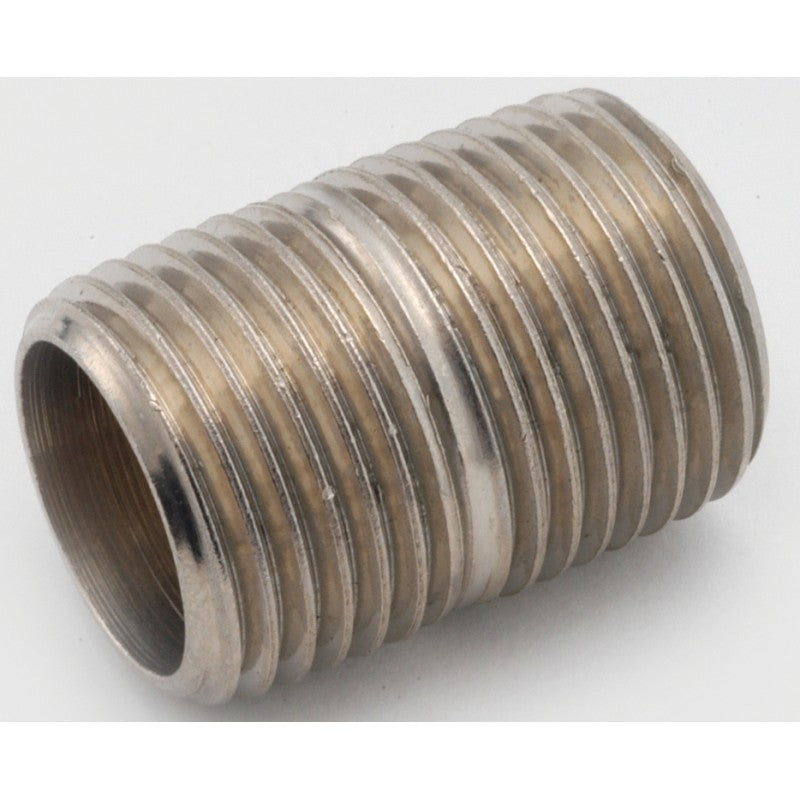 Anderson Metals 38310-08 Pipe Nipple, 1/2 in, MPT, Brass, Chrome