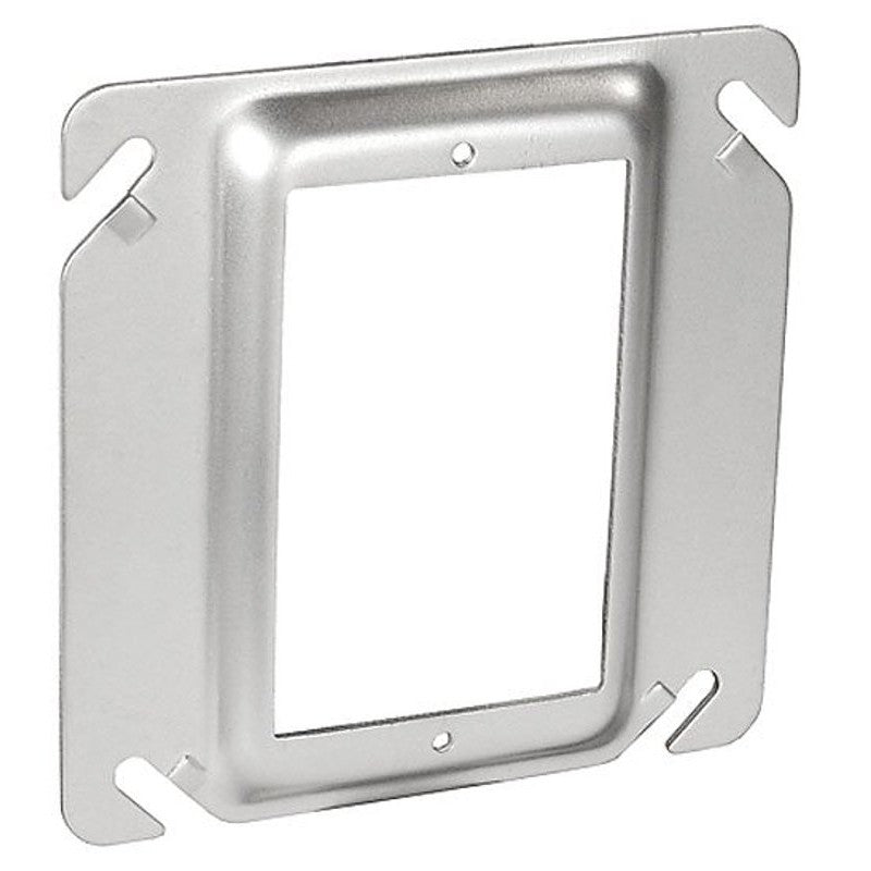 Southwire 52C62-UPC Device Ring, 1/4 in L, 4 in W, Square, 1-Gang, Steel, Silver, Galvanized