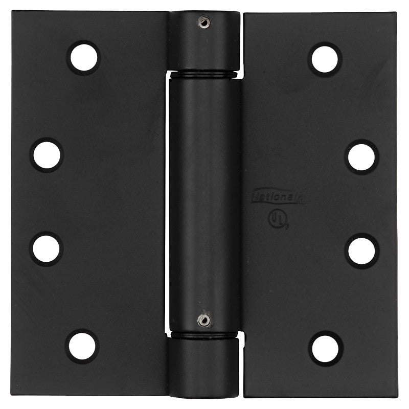 National Hardware N350-793 Spring Hinge, 4 in L x 4 in W Dimensions, Steel, Oil-Rubbed Bronze, 37 lb