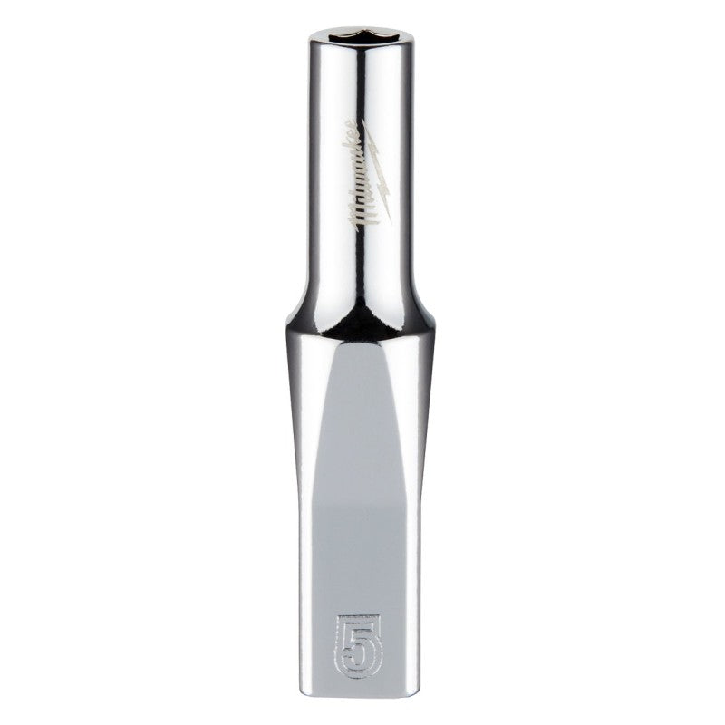 Milwaukee 45-34-9042 Socket, 5 mm Socket, Deep Socket, 2.559 in OAL, 1/4 in Drive, 6-Point, Chrome Vanadium Steel