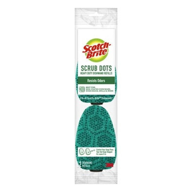 Scotch-Brite 488-2-7 Scrub Dots Sponge, 1.65 in L, 3-1/2 in W, Fiber, Green