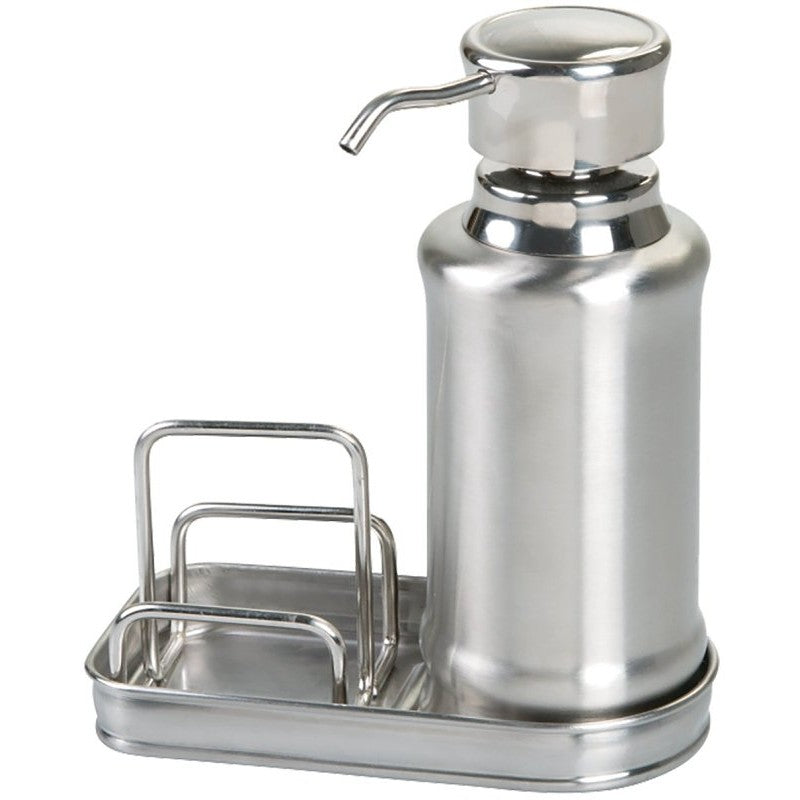 iDESIGN 48070 Soap Dispenser Kit, 10 oz Capacity, Stainless Steel, Silver, Brushed, Polished, Counter Top Mounting (Pack of 4)