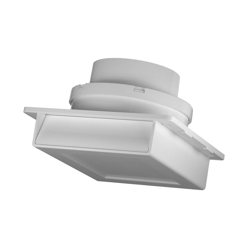 Imperial VT0757 Soffit Exhaust Vent, 5-3/16 in L, 5-3/16 in W, 7.75 sq-in Net Free Ventilating Area, Plastic, White