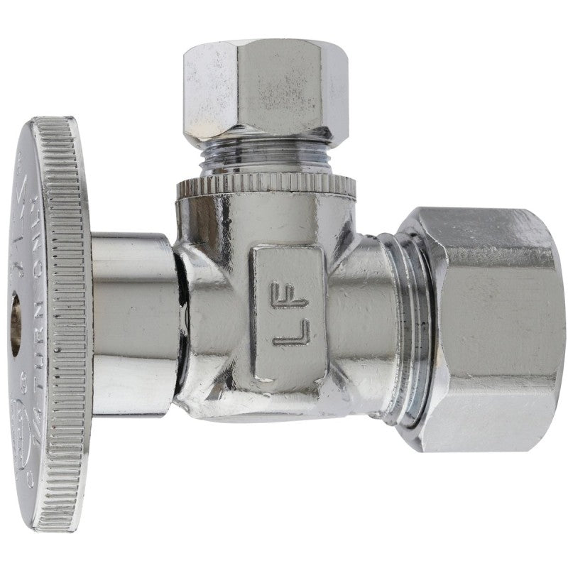 Plumb Pak PP2659PCLF Shut-Off Valve, 5/8 x 3/8 in Connection, Compression, Brass Body