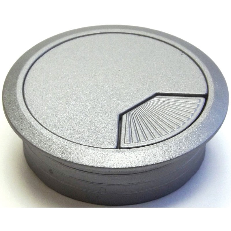 Jandorf 61621 Desk Grommet, 2-3/8 in Dia Cable, ABS, Silver