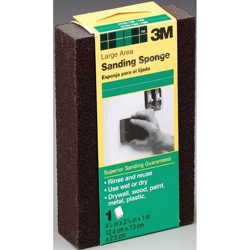 3M DSMC-F Sanding Sponge, 2-7/8 in L, 4-7/8 in W, Coarse, Medium, Aluminum Oxide Abrasive
