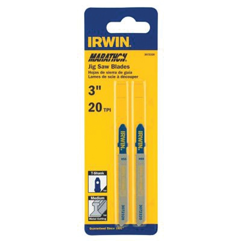 Irwin 3072320 Jig Saw Blade, 3 in L, 20 TPI