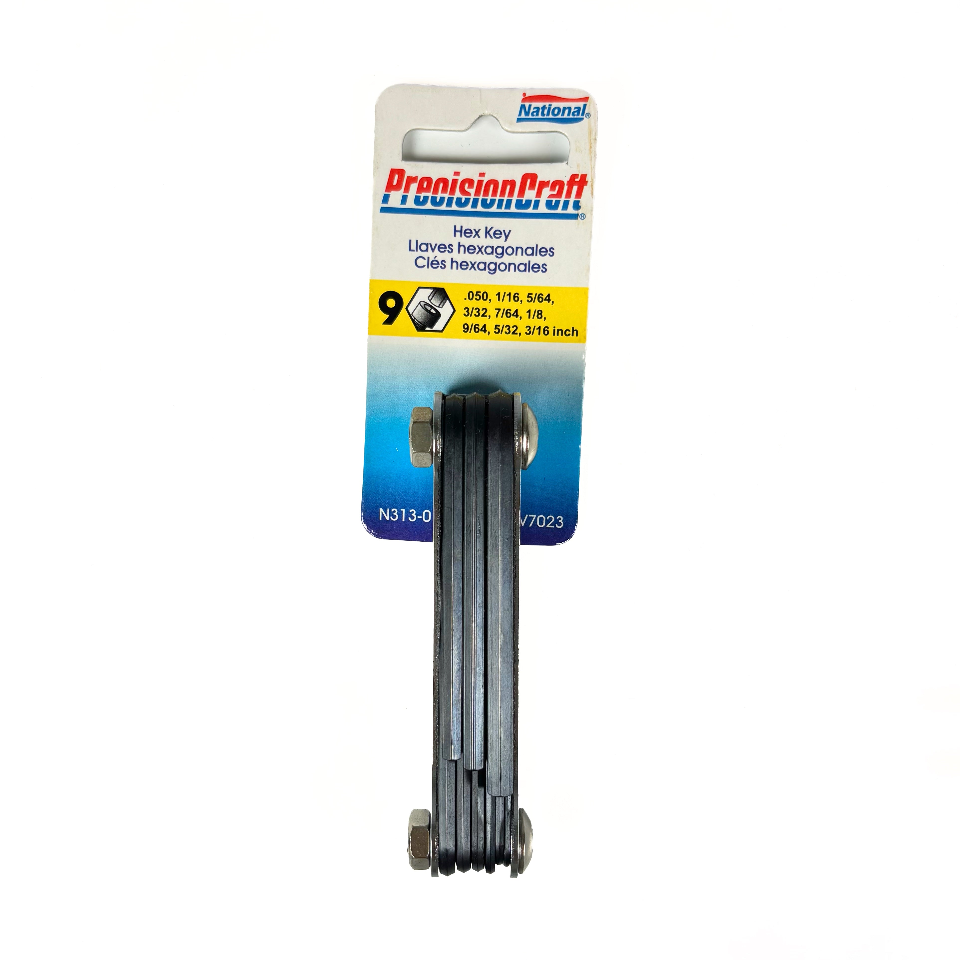 Medium Fold Up Hex Key 9 Piece Set 0.05 To 3/16 Inch (POS)