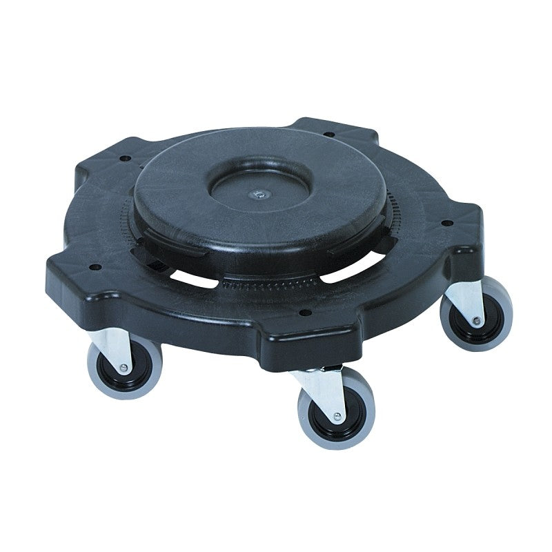 Continental Commercial 3255 Trash Can Dolly, 20 to 55 gal, Polyethylene, Black (Pack of 8)
