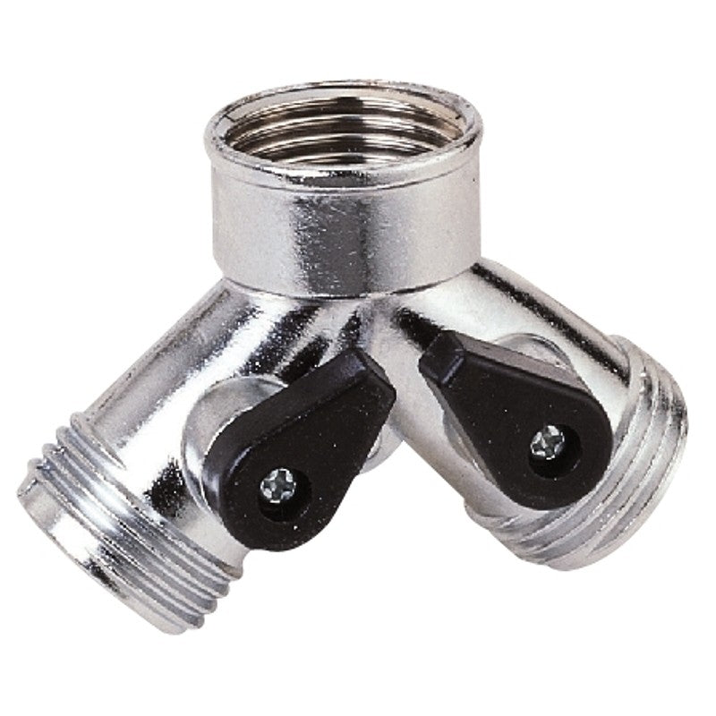 Landscapers Select GC5013L Y-Connector, Female and Male, Zinc, Silver, For: Garden Hose and Faucet