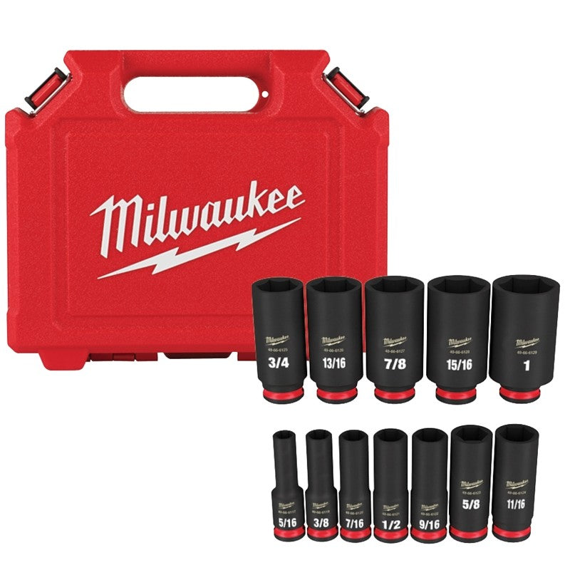 Milwaukee 49-66-7006 SHOCKWAVE Impact Duty Series Deep Socket Set, Black, Includes: (1) Storage Case