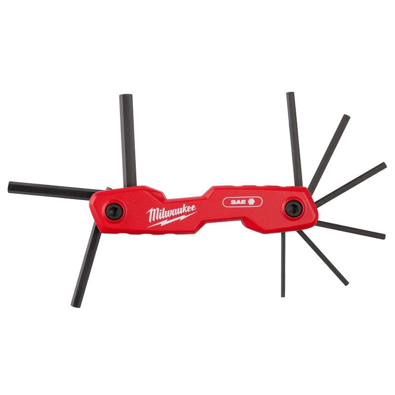Milwaukee 48-22-2181 Folding Hex Key Set, Includes: 5/64, 3/32, 7/64, 1/8, 9/64, 5/32, 3/16, 7/32, 1/4 in SAE keys