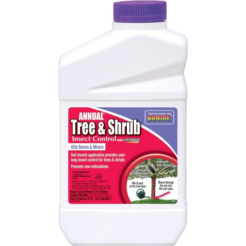 Bonide 609 Tree and Shrub Spray, Liquid, Spray Application, 1 qt Bottle