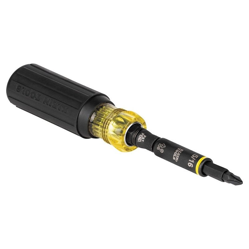 Klein Tools 32500HD Nut Driver, 8 in OAL, Cushion Grip Handle, Black/Yellow Handle, 3.63 in L Shank, Magnetic