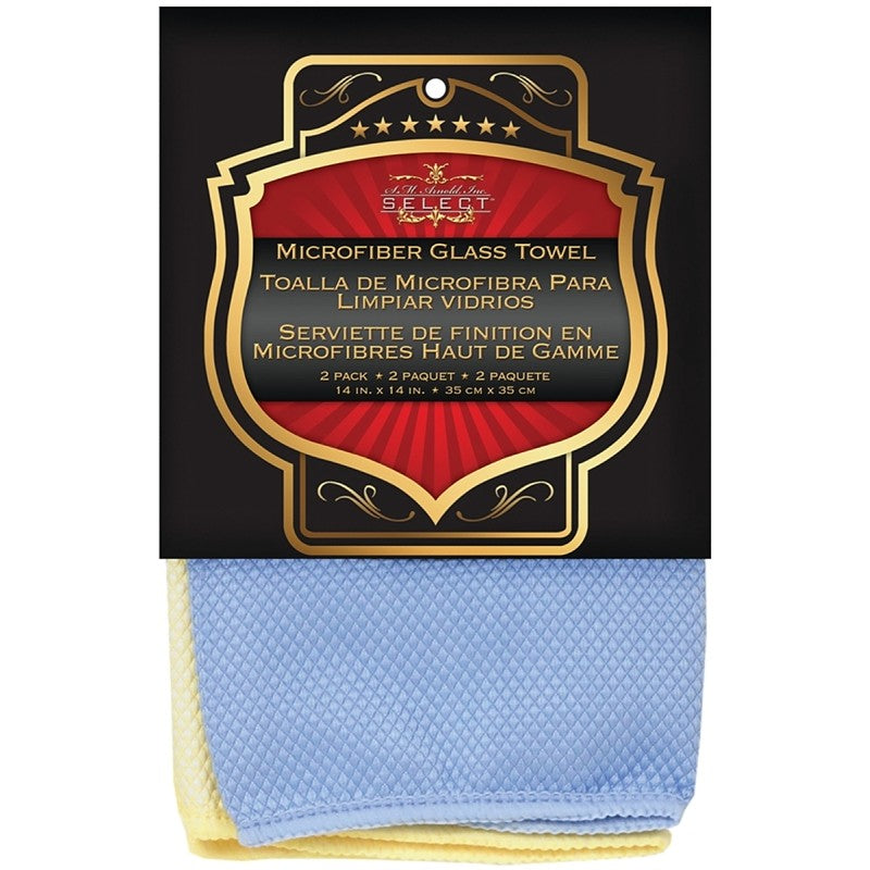SM Arnold 25-862 Cleaning Towel, Microfiber Cloth, Blue/Yellow