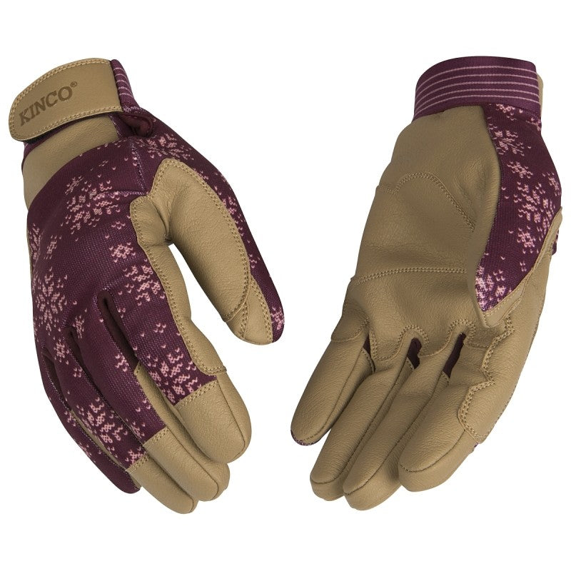 KincoPro 2002HKWL Breathable, Washable Gloves, Women's, L, Wing Thumb, Hook and Loop Pull-Strap Cuff, Synthetic Leather