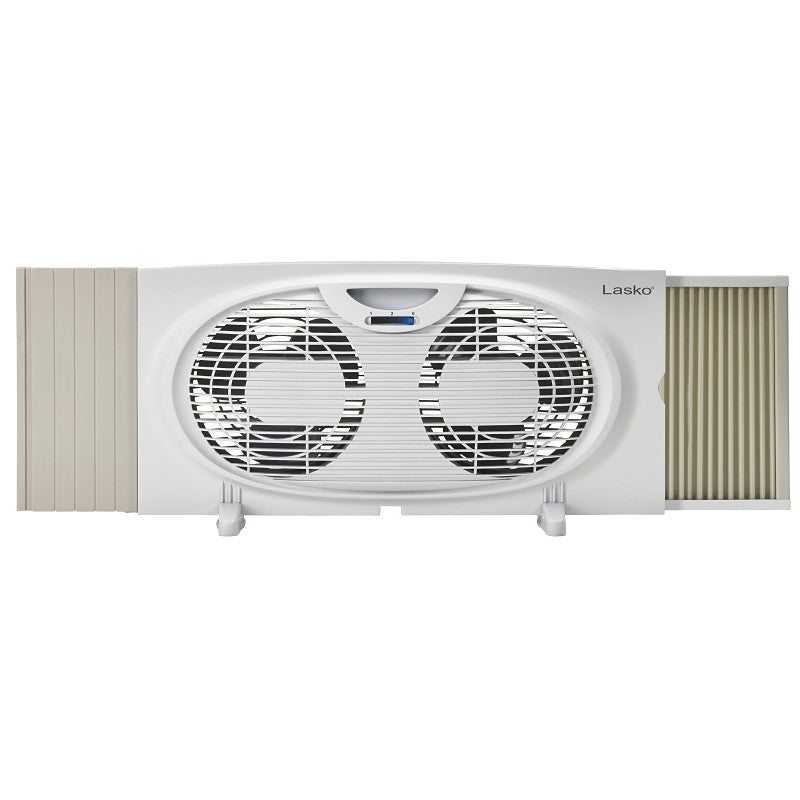 Lasko W07350 Twin Window Fan, 7 in Dia Blade, 6-Blade, 3-Speed, Manual Control, White