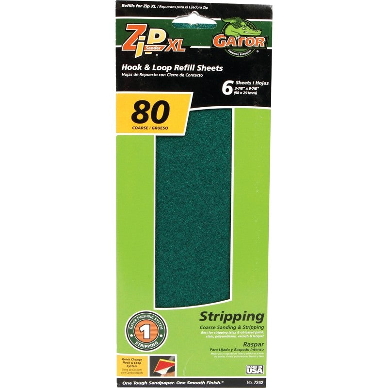 Gator 7242 Refill Sanding Sheet, 80 Grit, Medium, Aluminum Oxide Abrasive