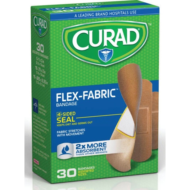 Curad CUR47314RB Adhesive Bandage, Fabric Bandage, 24 CS, Brown