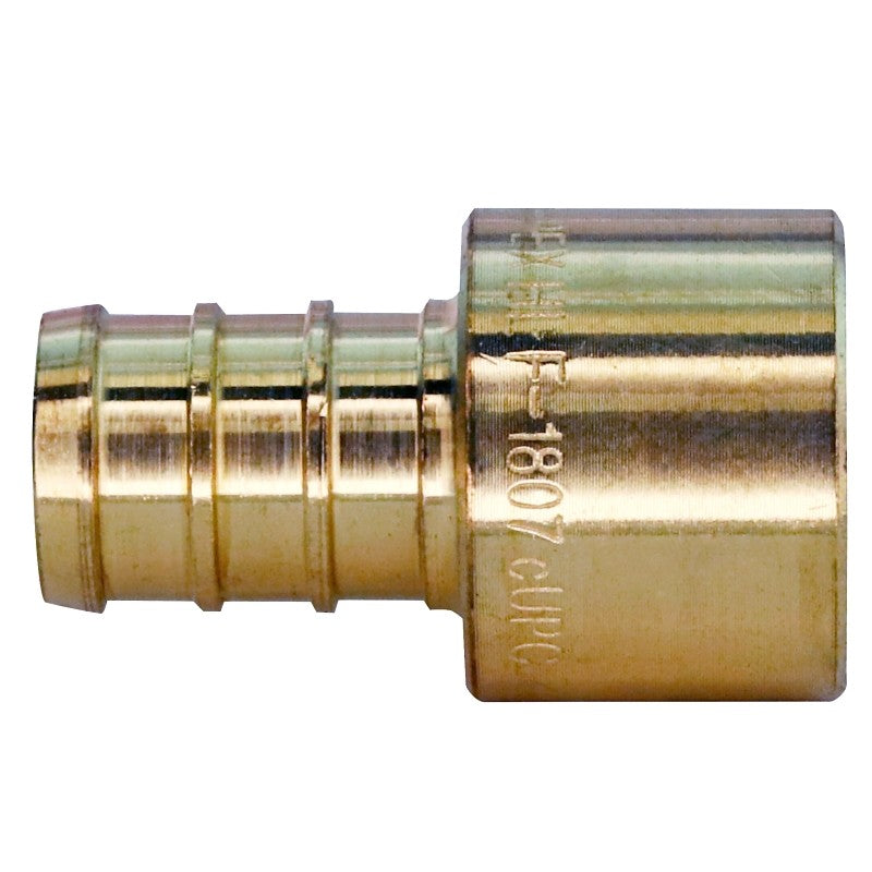 Apollo Valves APXFS1210PK Pipe Adapter, 1/2 in, Barb x FPT, Brass, 200 psi Pressure