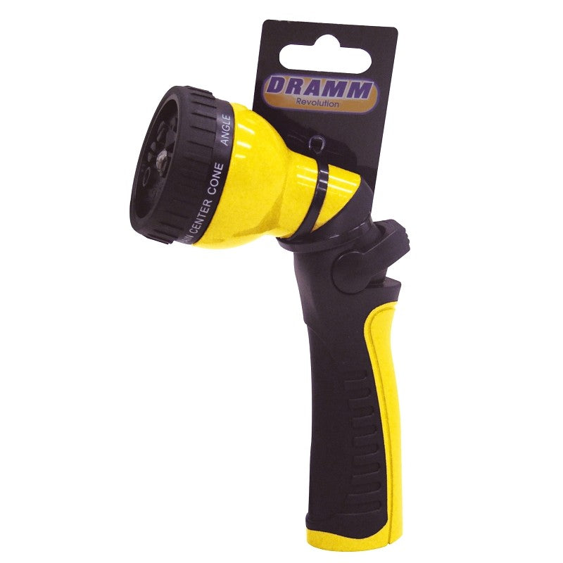 Dramm 24503 9-Pattern Hose Nozzle, TPE/Zinc, Yellow