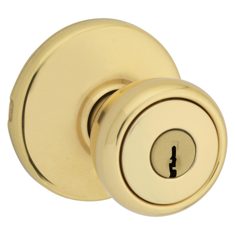 Kwikset 400T 36ALRCSK3K3V1 Entry Door Lock, Polished Brass, Brass, K3 Keyway, 3 Grade, Reversible Hand (Pack of 3)