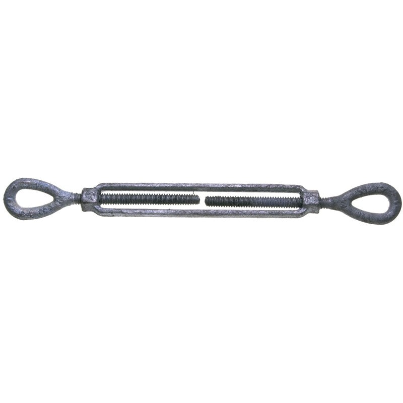 Baron 15-5/8X12 Turnbuckle, 3500 lb Working Load, 5/8 in Thread, Eye, Eye, 12 in L Take-Up, Galvanized Steel
