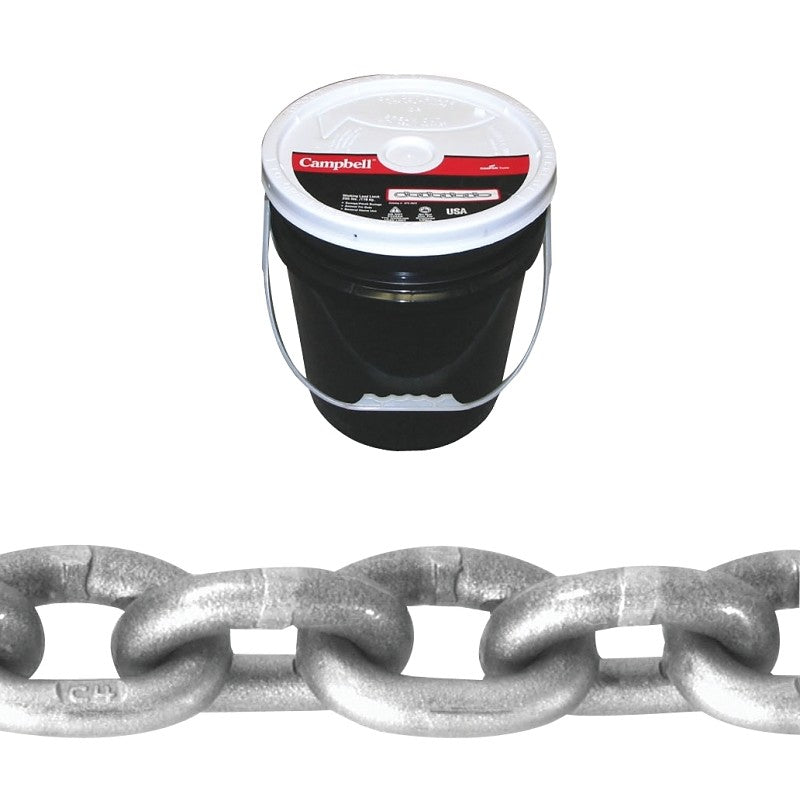 Campbell 0181523 High-Test Chain, 5/16 in, 100 ft L, 3900 lb Working Load, 43 Grade, Carbon Steel, Zinc