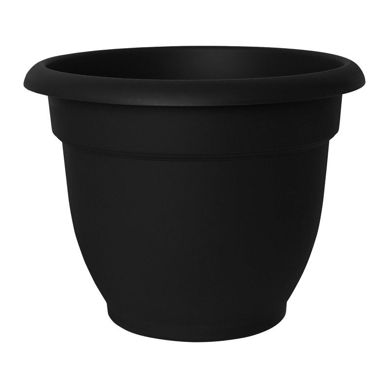 Bloem 20-56912 Planter, 10-1/4 in H, 13 in W, Plastic, Black