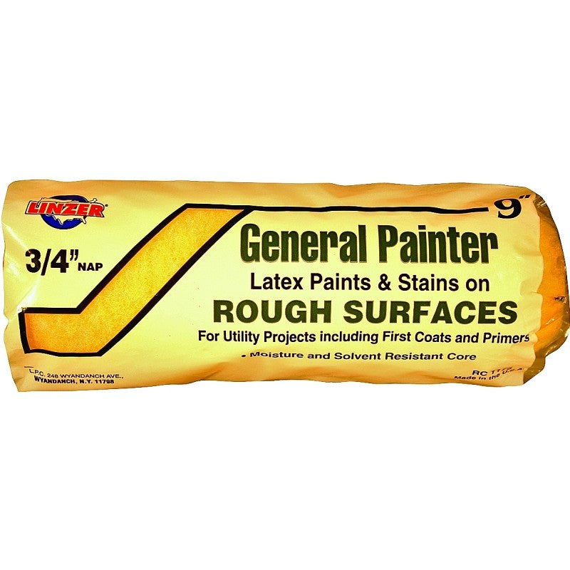 Linzer RC1175 Paint Roller Cover, 3/4 in Thick Nap, 9 in L