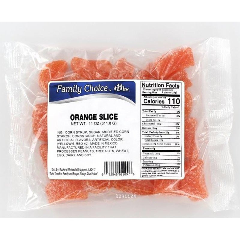 Family Choice 1109 Candy, Orange Flavor, 14 oz (Pack of 12)