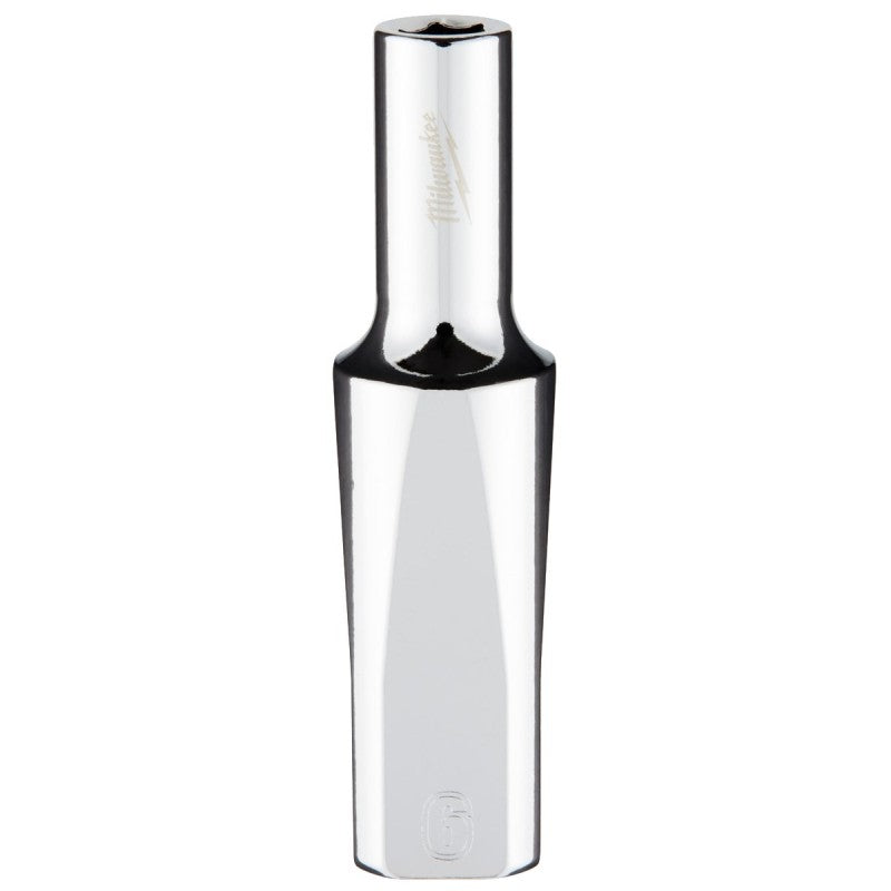 Milwaukee 45-34-9090 Socket, 6 mm Socket, Deep Socket, 3.543 in OAL, 3/8 in Drive, 6-Point, Chrome Vanadium Steel
