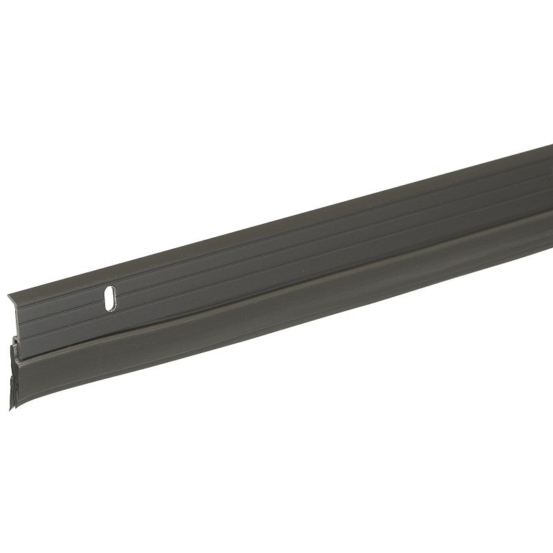 Frost King 3B59H Door Sweep, Brushed Chrome Flange, 36 in L, 1-3/4 in W, Aluminum Flange, Vinyl Insert