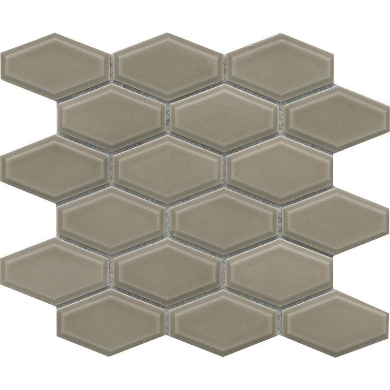 Emser Tile Reward Series F27REWATA1011MHW Porcelain Mosaic Tile, 11 in L Tile, 10 in W Tile, Pressed Edge, Taupe