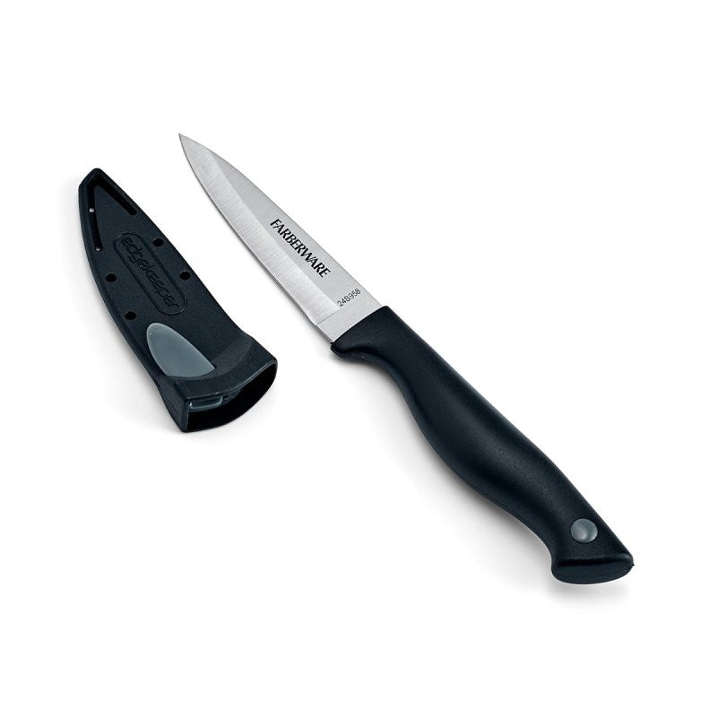 Farberware 5301753 Paring Knife, 3-1/2 in L Blade, High-Carbon Stainless Steel Blade, Polypropylene Handle, Black Handle (Pack of 3)