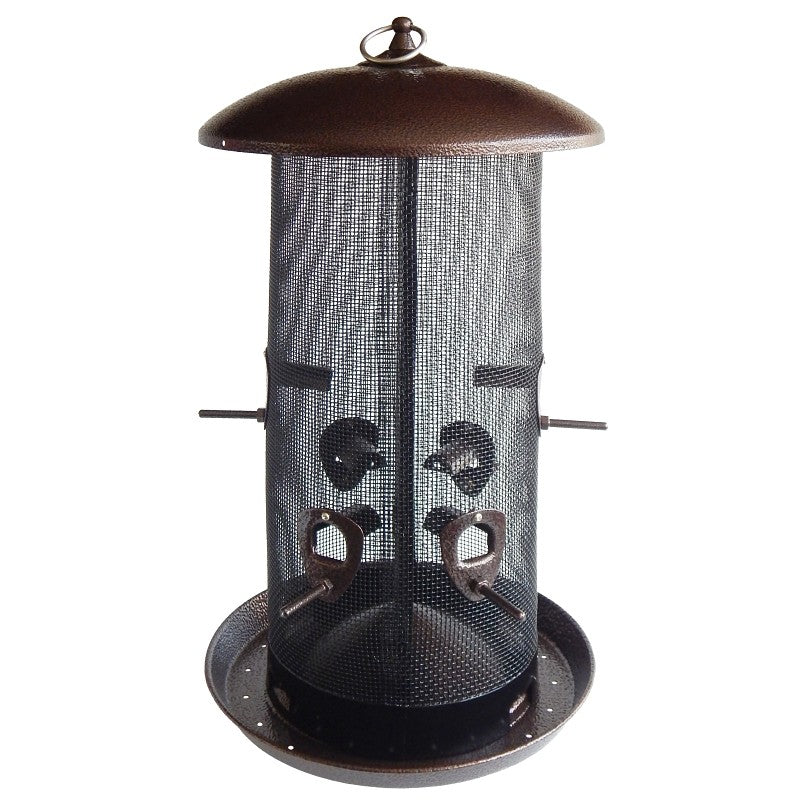 Stokes Select 38113 Wild Bird Feeder, 18 in H, 8.4 qt, Hammered Copper/Stainless Steel Hanging Ring, Black