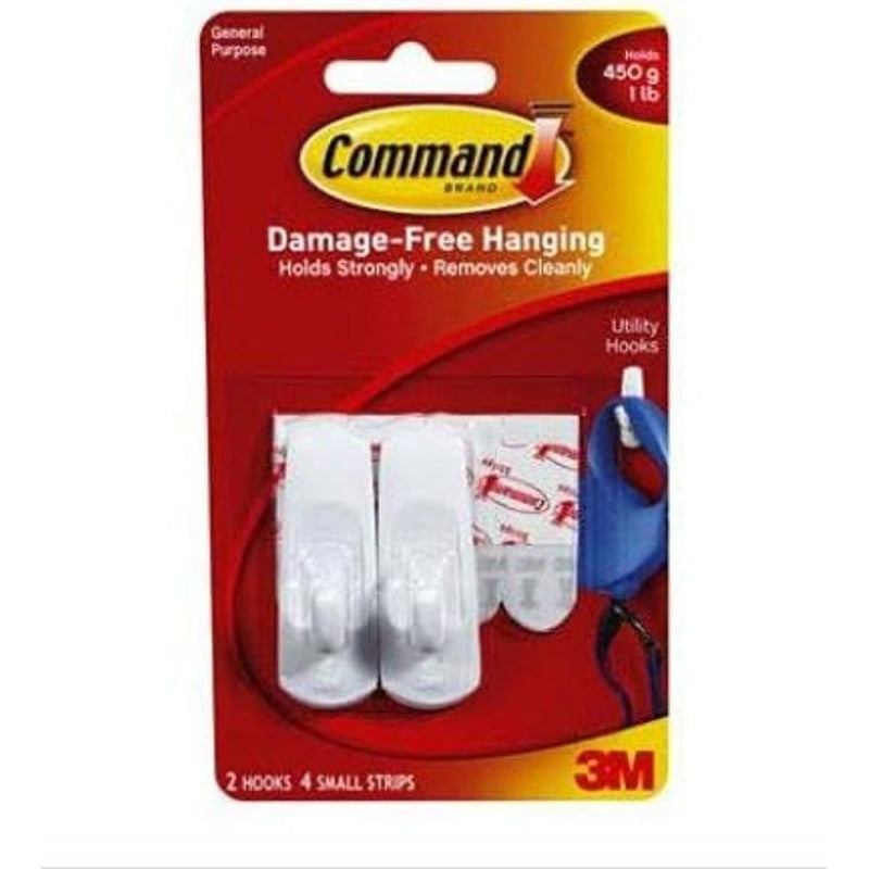 Command 17002-ES Wall Hook, 450 g, 2-Hook, White