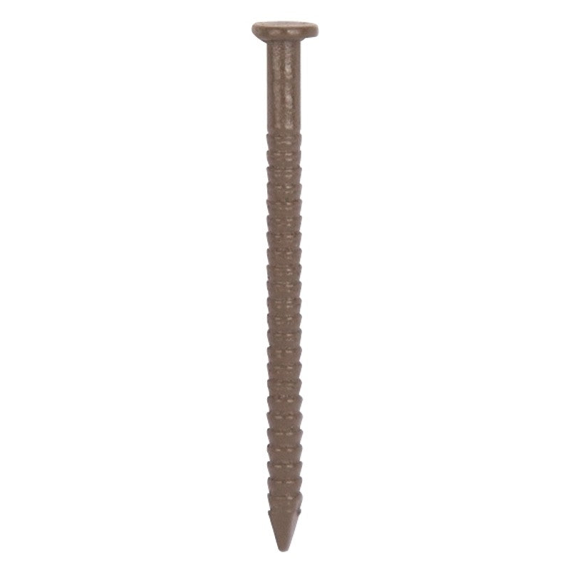 ProSource NTP-090-PS Panel Nail, 16D, 1 in L, Steel, Painted, Flat Head, Ring Shank, Dark Oak, 171 lb (Pack of 5)