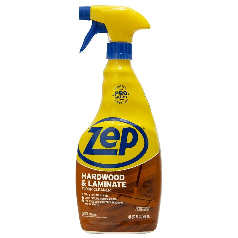 Zep ZUHLF32 Floor Cleaner, 32 oz Bottle, Liquid, Pleasant Lemon, Clear