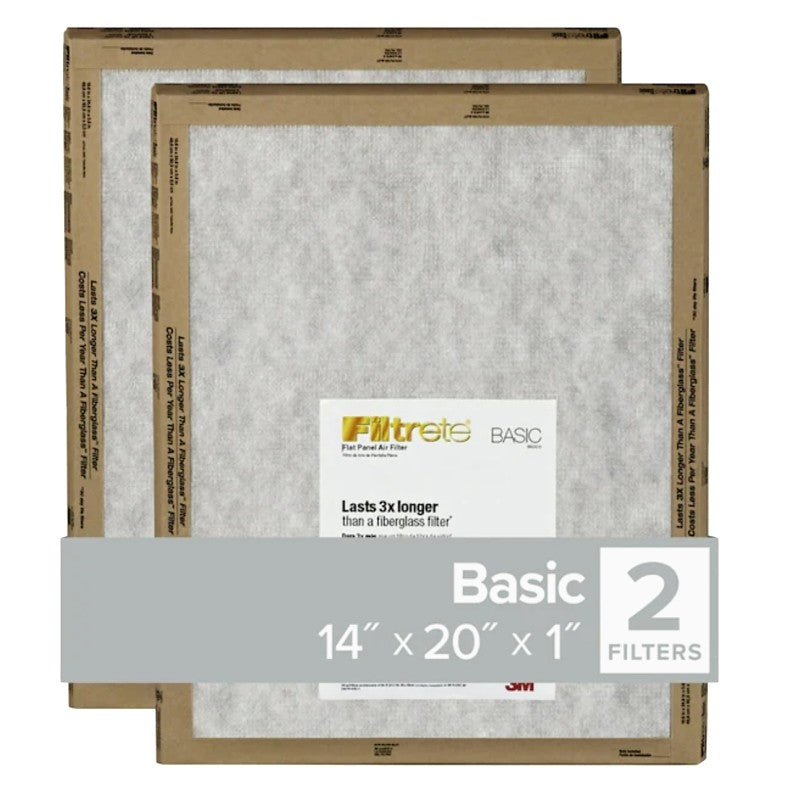 Filtrete FPL05-2PK-24 Air Filter, 20 in L, 14 in W, 2 MERV, For: Air Conditioner, Furnace and HVAC System (Pack of 24)